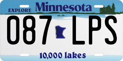 MN license plate 087LPS