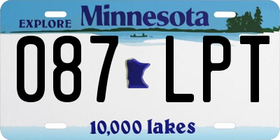 MN license plate 087LPT