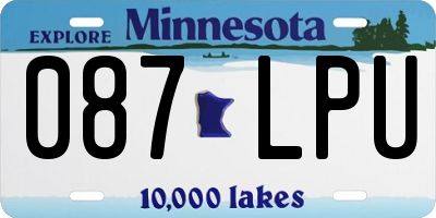 MN license plate 087LPU