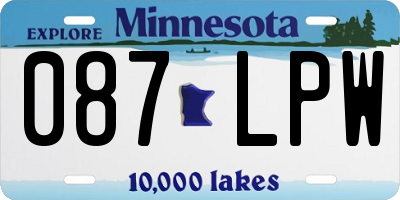 MN license plate 087LPW