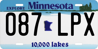 MN license plate 087LPX