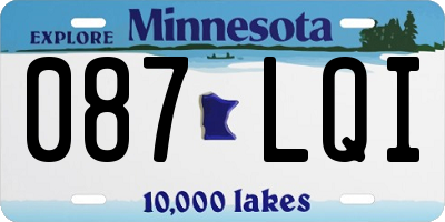 MN license plate 087LQI