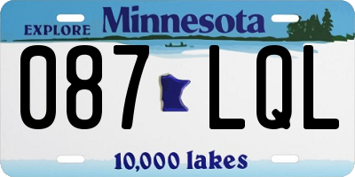 MN license plate 087LQL