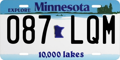 MN license plate 087LQM
