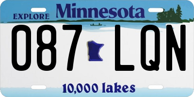 MN license plate 087LQN