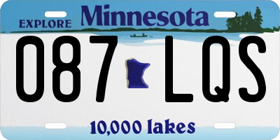 MN license plate 087LQS