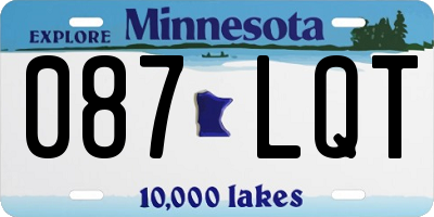 MN license plate 087LQT