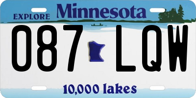 MN license plate 087LQW