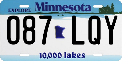 MN license plate 087LQY
