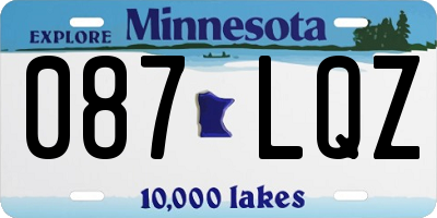 MN license plate 087LQZ