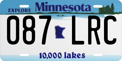 MN license plate 087LRC