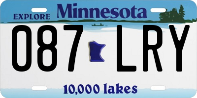 MN license plate 087LRY