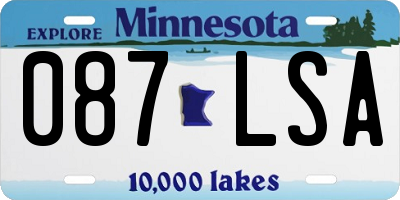MN license plate 087LSA