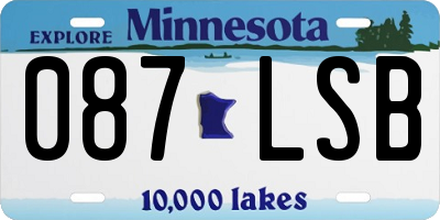 MN license plate 087LSB