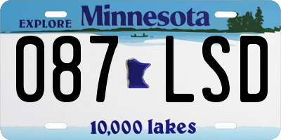 MN license plate 087LSD