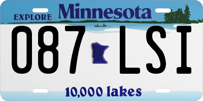 MN license plate 087LSI