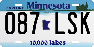 MN license plate 087LSK