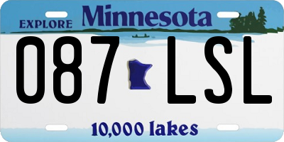 MN license plate 087LSL