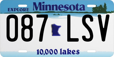 MN license plate 087LSV