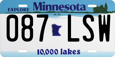 MN license plate 087LSW