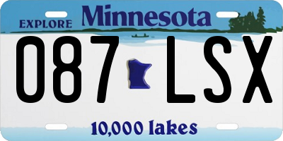 MN license plate 087LSX