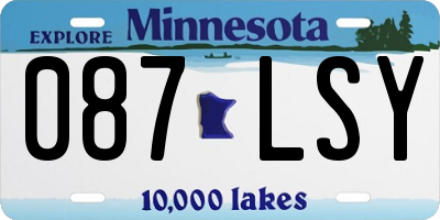 MN license plate 087LSY