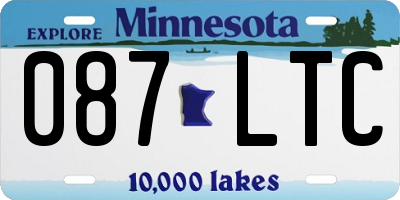 MN license plate 087LTC