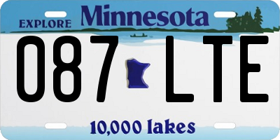 MN license plate 087LTE