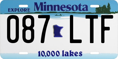 MN license plate 087LTF