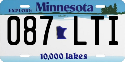 MN license plate 087LTI