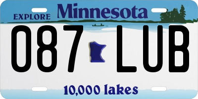 MN license plate 087LUB