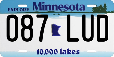 MN license plate 087LUD