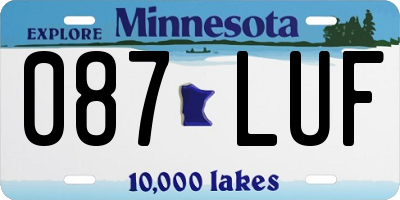 MN license plate 087LUF