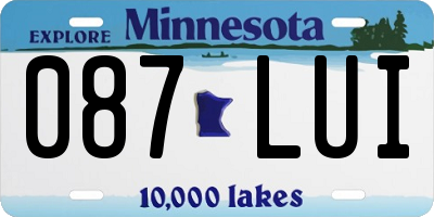 MN license plate 087LUI