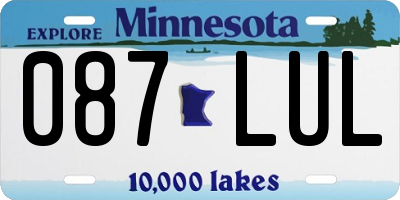 MN license plate 087LUL