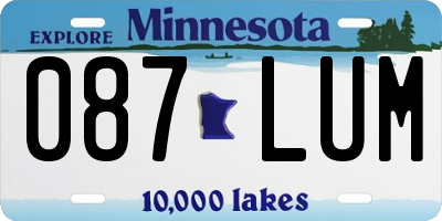MN license plate 087LUM