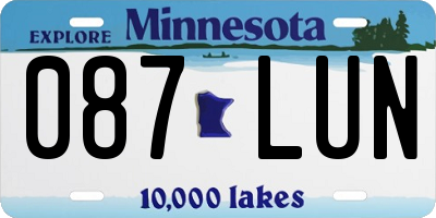 MN license plate 087LUN