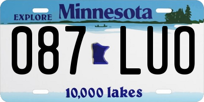 MN license plate 087LUO