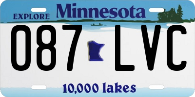 MN license plate 087LVC