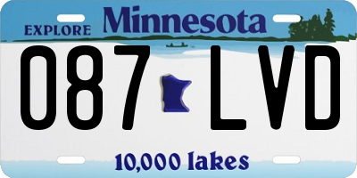 MN license plate 087LVD