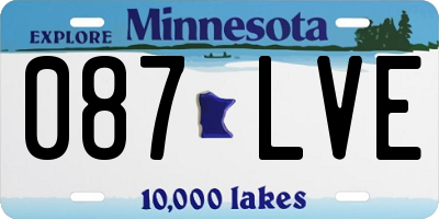 MN license plate 087LVE