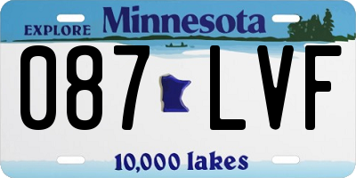 MN license plate 087LVF