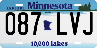 MN license plate 087LVJ