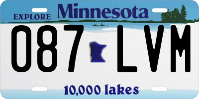 MN license plate 087LVM