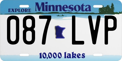 MN license plate 087LVP