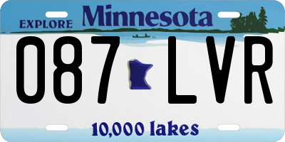 MN license plate 087LVR