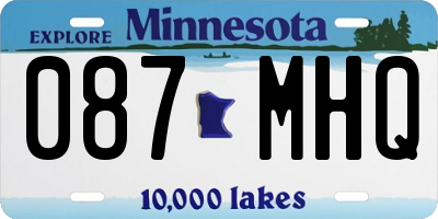 MN license plate 087MHQ