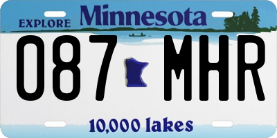 MN license plate 087MHR