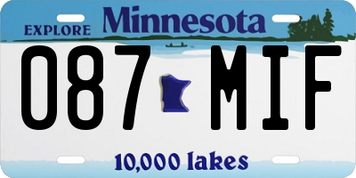 MN license plate 087MIF