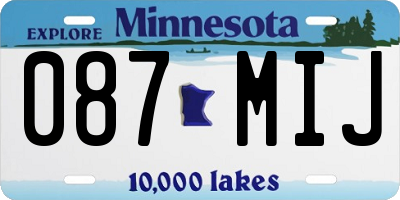 MN license plate 087MIJ